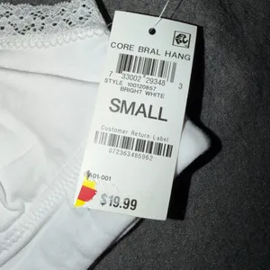 Jenni Intimates Womens White Lace Trim Cotton Bralette Adjustable Straps S NEW thumbnail 6