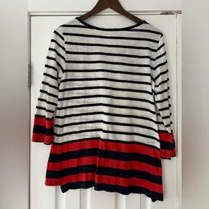 Pilcro Anthropology Striped Navy‎ and Red 3/4 Sleeve Top Size Medium EUC thumbnail 2