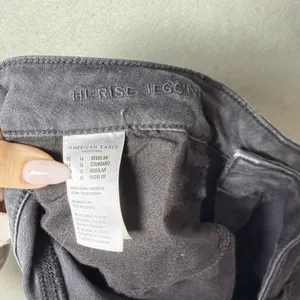 American Eagle High-Rise Jegging Jeans Black Stretch Distressed Lace Detail 16R thumbnail 9
