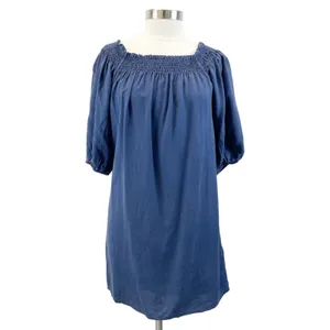 Superdry Womens Chambray Smocked Mini Dress Size 8 Preppy Coastal‎ Cottage thumbnail 2