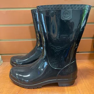 UGG Shiny Black Rain Boots thumbnail 8