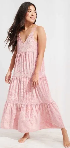 Aerie Velvet Tiered Maxi Dress thumbnail 1
