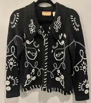 Vintage Pearl Embroidered Cardigan thumbnail 1
