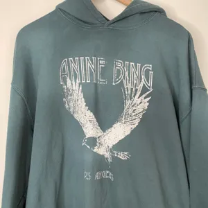 Anine Bing Ash Eagle Hoodie in Emerald Womens Small Green thumbnail 9