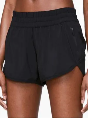 Lululemon Tracker Shorts running low rise V *4" Black swift liner thumbnail 1