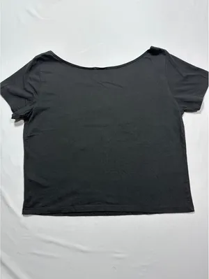 Organic Generation Black Cotton Tee with Cute Flower Print thumbnail 5