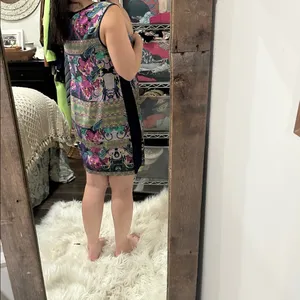 Anthropologie Kachel silk floral sleeveless dress size 12 thumbnail 4
