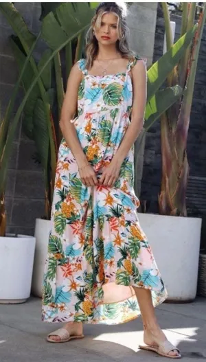 Skies are Blue tropical print maxi dress thumbnail 2