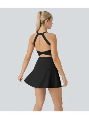 Halara SoftlyZero Airy Backless Twisted InstantCool Dress-Easy Peezy Black L thumbnail 2