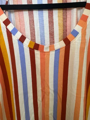 Loft Outlet Striped Flutter Sleeve Top Size L Multicolored Size L thumbnail 4