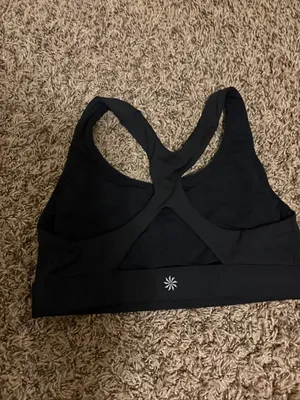Athleta Ultimate Bra A-C Size XS Solid Black No Pads Pullover Polyester Spandex thumbnail 2