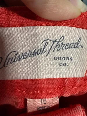 Universal Threads 🆕 Womens High-Rise Wide Leg Jeans Red Ankle Denim Pants Size 16 thumbnail 6