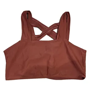 Brown Moisture Wicking Sports Bra Swim Top Women's Medium thumbnail 1