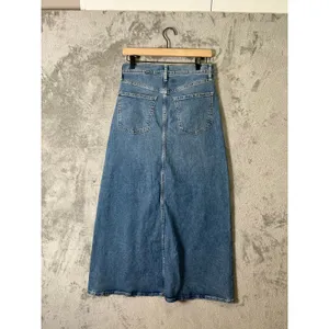GAP Denim Maxi‎ Skirt Medium Wash Front Slit Casual Minimalist Y2K Chic 2/26 New thumbnail 6