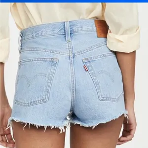 Levi's Blue High-Waisted Jean Shorts thumbnail 3