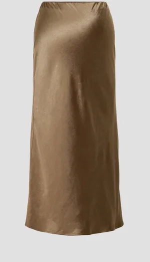 Ripe Lexie Gold Satin Slip Pull On Midi Skirt Maternity Size Large thumbnail 1