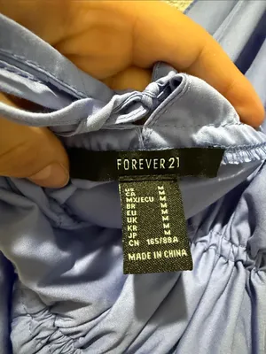 Forever 21 Periwinkle Blue Triangle Cup‎ Low Back Tiered Maxi Dress Size M thumbnail 3