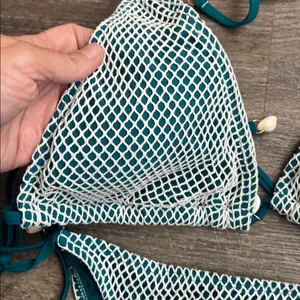ZAFUL Multiway Triangle Bikini Set – Fishnet Side-Tie Bandeau Halter (XL) ♦️ thumbnail 3