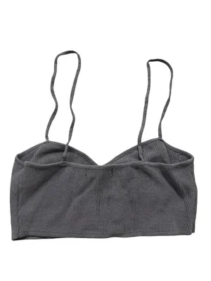 Zara Dusty Blue Ribbed Knit Crop Top Sweetheart Shirt Silhouette Large Women's thumbnail 7