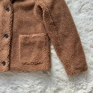 Abercrombie And Fitch Brown Sherpa Button Up Coat Size L thumbnail 6