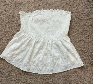 Shein White Strapless Top thumbnail 1