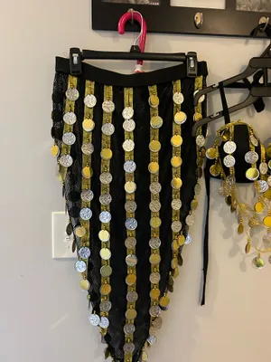 Belly Dancing Handmade Outfit Egyptian Black Size M thumbnail 4