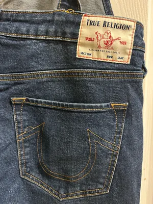 AUTHENTIC True Religion iconic horseshoe BF Slim Dark Wash Fashionable overalls thumbnail 11