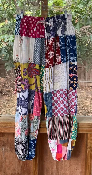 Jackpot Women's Colorful Patchwork Pull On Boho Pants Size 28" thumbnail 1