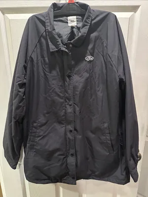 Vans Black Utility Coach Jacket with Logo Patch thumbnail 1