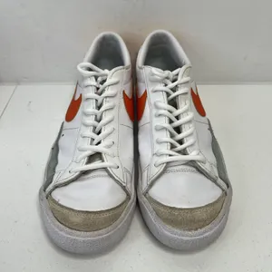 Nike Size 10 Blazer‎ Sneakers 77 Low White Orange Leather Retro 2021 DC4769-105 thumbnail 5
