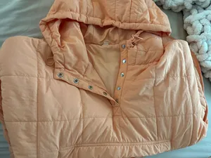Women's Lightweight Hooded Puffer Jacket - Peach thumbnail 6