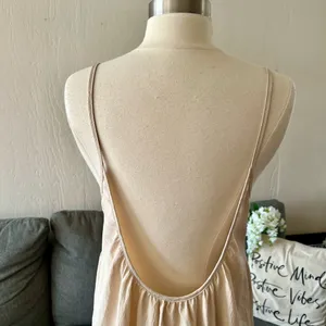 Backless Beige Maxi Dress Tan thumbnail 6