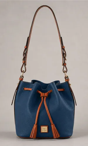 Dooney & Bourke Bucket Drawstring Tasha Midnight Blue EUC thumbnail 1