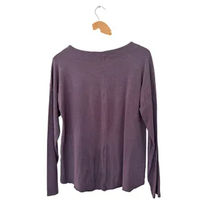 Wearables Long Sleeve Top Women Small Purple Excellent Slub Knit Boat Neck thumbnail 4