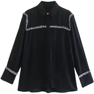 Zara Blouse Womens S Black Tweed Boucle Minimalist Workwear Classic Luxury Chic thumbnail 1