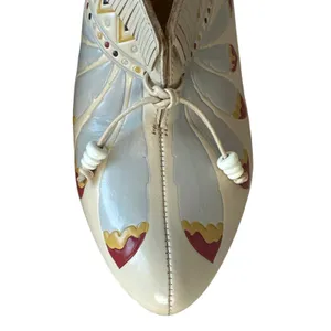 Tory Burch Yuma Fringe Feather Heel 7.5 Folk Art Block‎ Pump thumbnail 12