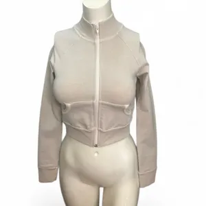 SKIMS Size XS basic sweater outdoor track jacket ap-zip-1120 bone beige NWT thumbnail 3