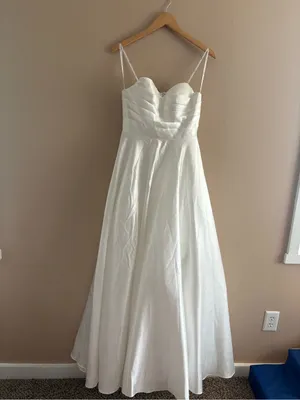 Lulus Khalida White Satin Pleated Strapless Gown Size Medium Bridal Wedding thumbnail 4