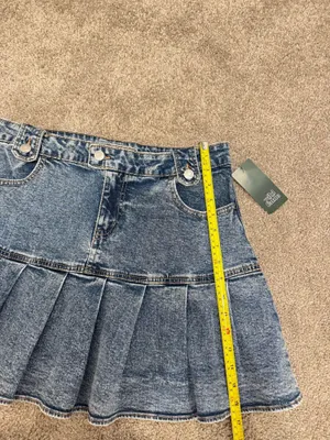 Wild Fable Blue Jean Skater Skirt Size 10 thumbnail 5