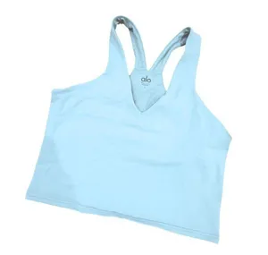 ALO Yoga Real Bra — Tank Sports Bra Athleisure Top Sky Blue thumbnail 3