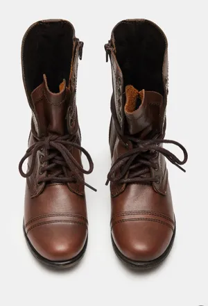 Steve Madden Troopa Brown Leather Boots thumbnail 3