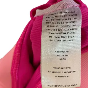 WILO The Label Ribbed Sports Bra Women S Pink High Neck Racerback‎ Barbiecore thumbnail 7