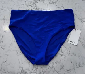 NWT Quince Electric Blue Italian High Rise Bikini Bottoms Size XL thumbnail 1