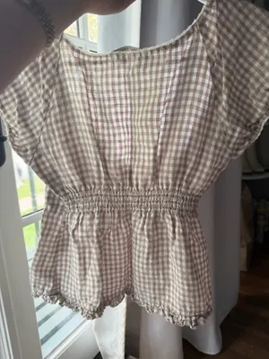 Brandy Melville Babydoll Top Gingham thumbnail 1
