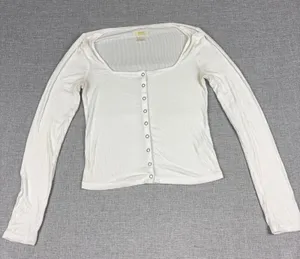 Maeve Anthropologie Baby Girl Shirt Womens Small White Square Neck Long Sleeve thumbnail 1