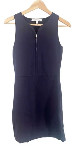 Elizabeth and‎ James Navy Blue Half Zip Sleeveless Bodycon Mini Dress Small thumbnail 1
