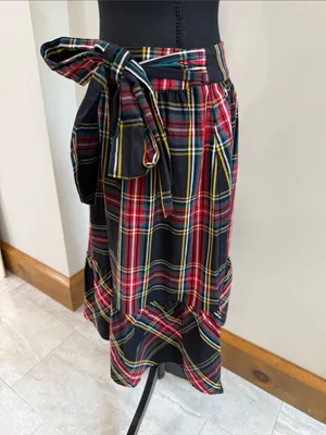 J. Crew Tartan Plaid Big Bow Ruffle Trim Midi Skirt size 6 thumbnail 4