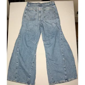 Free People We The Free Eden High Slouchy Flare Jeans Light Blue Denim Womens Size 28 thumbnail 9