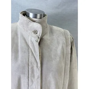 Vintage Gallery Beige Suede Jacket Womens L 80s 90s‎ Leather Coat Fall Autumn thumbnail 3