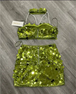 Green sequin 2PC set Size L thumbnail 2